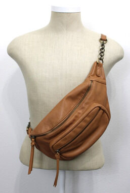Bunulu Brown Women's Crescent Crossbody Bag Zipper Adjustable Strap